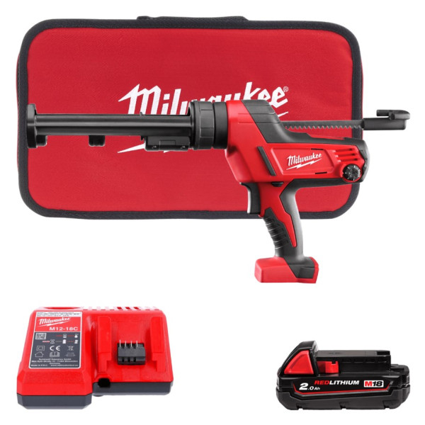Пістолет для герметиків акумуляторний MILWAUKEE, C18 PCG/310C-201В, 310мл (зарядний пристрій М12-18 С, 1 акумулятор М18 В2 2Аг, Пістолет для герметиків акумуляторний MILWAUKEE, C18 PCG/310C-201В, 310мл (зарядний пристрій М12-18 С, 1 акумулятор М18 В2 2Аг,