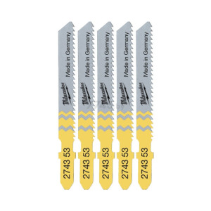Полотна для лобзиків T101DP MILWAUKEE, 75х4,0мм, (5шт), (деревина, прямий різ)