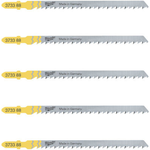 Полотна для лобзиків T101DP Sp. MILWAUKEE, 105х4,0мм, (5шт), (деревина, прямий різ)