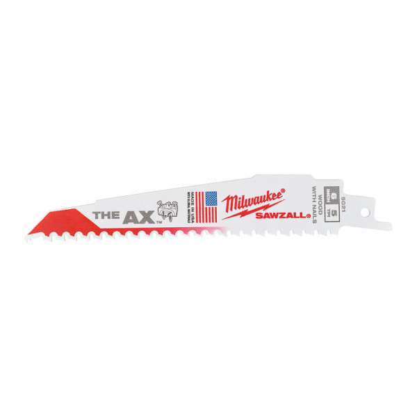 Полотно для шабельних пил AX FANG TIP MILWAUKEE, 150х5,0мм, (25шт), (деревина з цвяхами) Полотно для шабельних пил AX FANG TIP MILWAUKEE, 150х5,0мм, (25шт), (деревина з цвяхами)