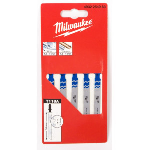 Полотна для лобзиків T118A MILWAUKEE, 55х1,2мм, (5...