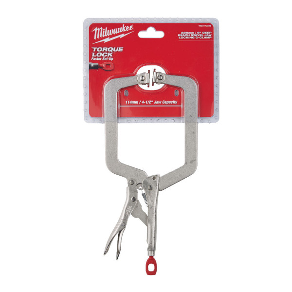 Затискач-струбцина тип С Torque Lock MILWAUKEE, 88х114мм (шарнірні губки), 230мм