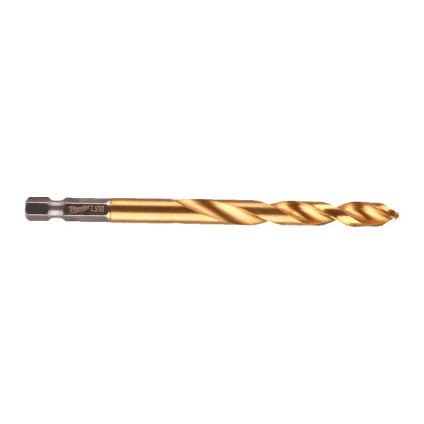 Свердло по металу RedHEX SHOCKWAVE HSS-TiN MILWAUKEE, діаметр 7,5х110х67мм Свердло по металу RedHEX SHOCKWAVE HSS-TiN MILWAUKEE, діаметр 7,5х110х67мм