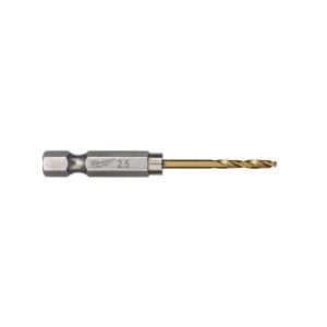 Свердло по металу RedHEX SHOCKWAVE HSS-TiN MILWAUKEE, діаметр 2,5х62х19мм, (10шт), пластикова коробка