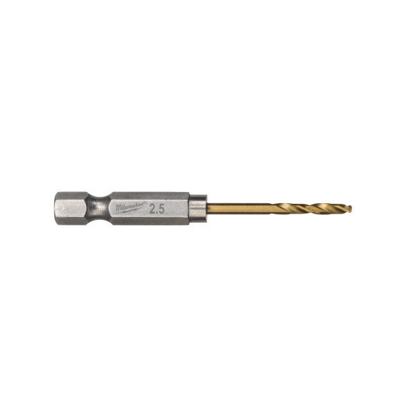 Свердло по металу RedHEX SHOCKWAVE HSS-TiN MILWAUKEE, діаметр 2,5х62х19мм, (10шт), пластикова коробка Свердло по металу RedHEX SHOCKWAVE HSS-TiN MILWAUKEE, діаметр 2,5х62х19мм, (10шт), пластикова коробка