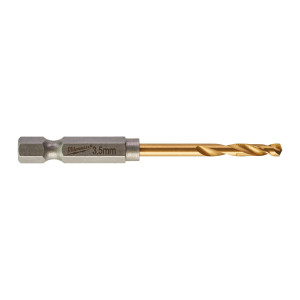 Свердло по металу RedHEX SHOCKWAVE HSS-TiN MILWAUKEE, діаметр 3,5х69х25мм, (10шт), пластикова коробка