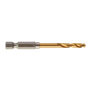 Свердло по металу RedHEX SHOCKWAVE HSS-TiN MILWAUKEE, діаметр 4,5х76х29мм, (10шт), пластикова коробка