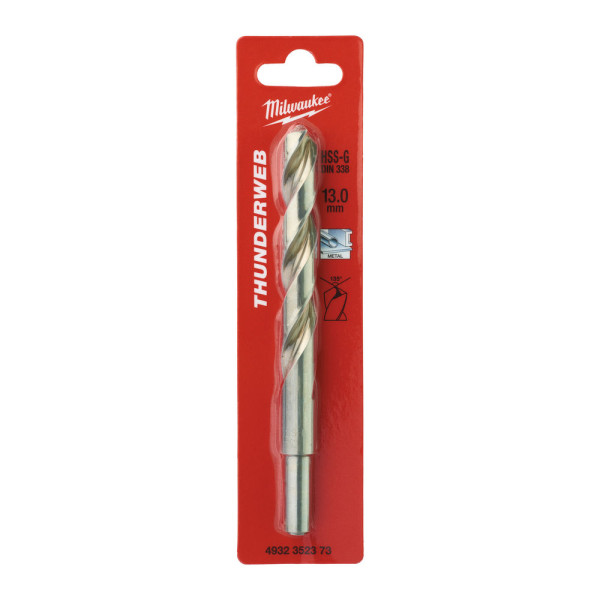 Свердло по металу THUNDERWEB HSS-G MILWAUKEE DIN338, діаметр 13,0x151х101мм
