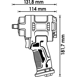 Пневматичний ударний гайковерт міні, 1/2", VIGOR, V5671N