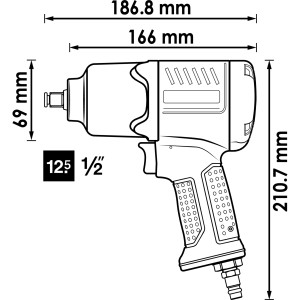 Пневматичний ударний гайковерт 1/2", VIGOR, V4800
